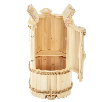 Rope Cedar Barrel Sauna